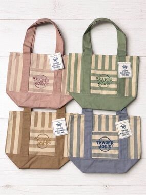 Set of 4 Trader Joe’s striped mini totes